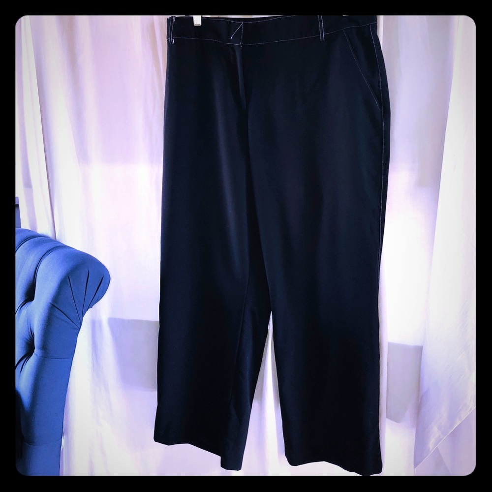 Black Wide-leg Slacks